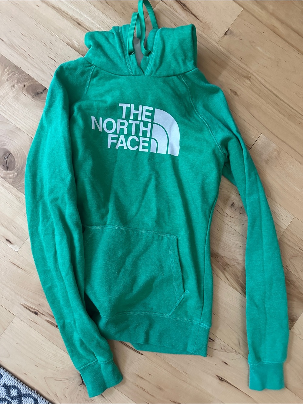 The North Face Teal Green Pullover Hoodie with White Logo